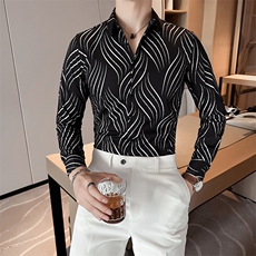 黑男士秋季店主风衬衣型男烫金纯色长袖衬衫男301A-1/CS455/P55，男装衬衫，星座301A-1