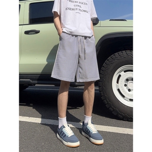 B221 美式ins高街暗黑条纹短裤五分裤 LK25471-特P18控38图片