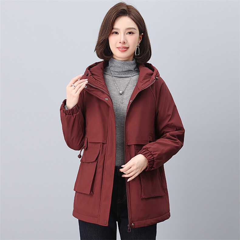 2024年冬季新款时尚休闲加绒加厚派客服,女装派克服,依恋蒂丝