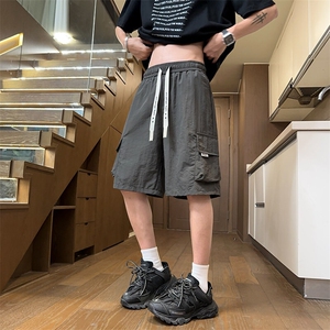 抖音品质休闲工装裤男五分裤宽松直筒大口袋短裤DK254 310B-1-P25图片