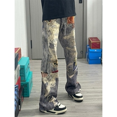 档口现货美式数码印花牛仔裤XZ610A-N4033-特P63，男装牛仔裤，星座610A
