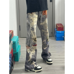 档口现货美式数码印花牛仔裤XZ610A-N4033-特P63图片