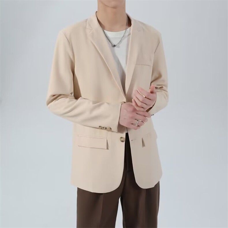 高级感休闲小西服男装宽松纯色外套韩版潮流DX15-P60,男装西服,星座1109-3