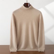 2025年秋季时尚百搭通勤简约高翻领，男装羊绒套衫，蜜暖羊