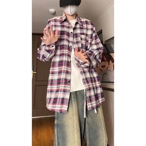 宽松格子衬衫文艺百搭棉衬衣KD611-P45控68图片