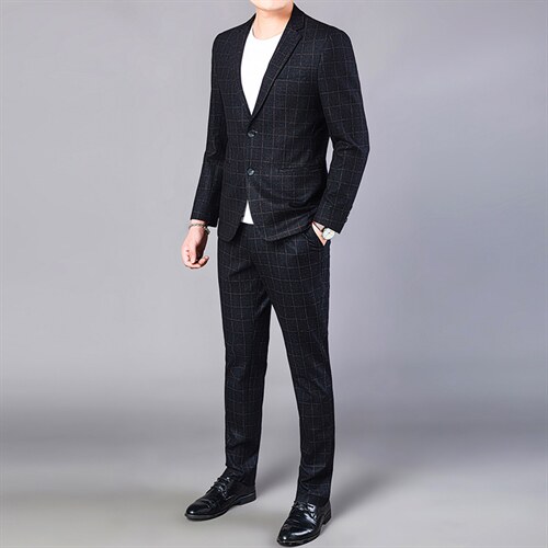 中年男士商务西服两件套套装男商务正装西装上衣ASD8955-P265，男装西服套装，电商B212（原钱塘6029）