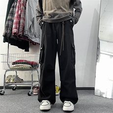 2024春季新款潮流休闲裤阔腿工装裤子半松紧腰现货K7692-P52，男装休闲裤，星座512-3