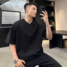 【有货】DAT07-特P33显肩宽小V设计款春夏男士短袖T恤高级感半袖，男装T恤，星座603-2