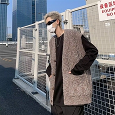 复古小众秋季新品针织背心男士英伦风马甲毛衣开衫男M5680/P60，男装背心/马甲，星座506