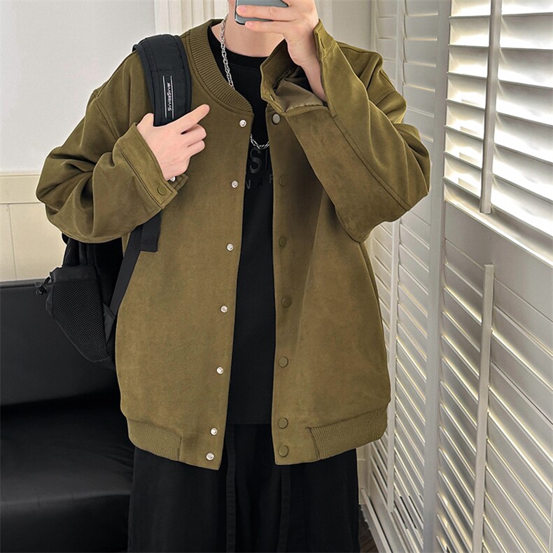 现货-秋季时尚鹿皮绒外套男宽松休闲外套夹克A351-AJ25112-P110图片