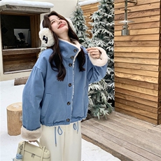 数据好主推蓝色加厚兔毛内胆工装派克服2C2369008P215K318，女装派克服，2C236