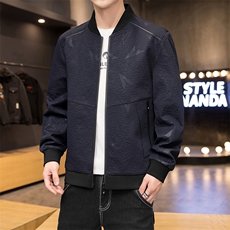 2023秋季新款商务休闲外套男长袖时尚百搭棒球领青年时尚夹克男，男装夹克，电商B212（原钱塘6029）