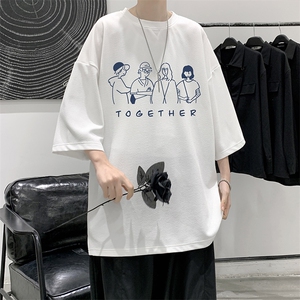 Q11191-P30 春夏季七分袖t恤男大码五分袖男短袖中袖 大皂风图片