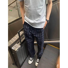 网图！美式复古格子裤基础款弯刀百搭休闲裤-EX50885-特批30，男装休闲裤，电商A061