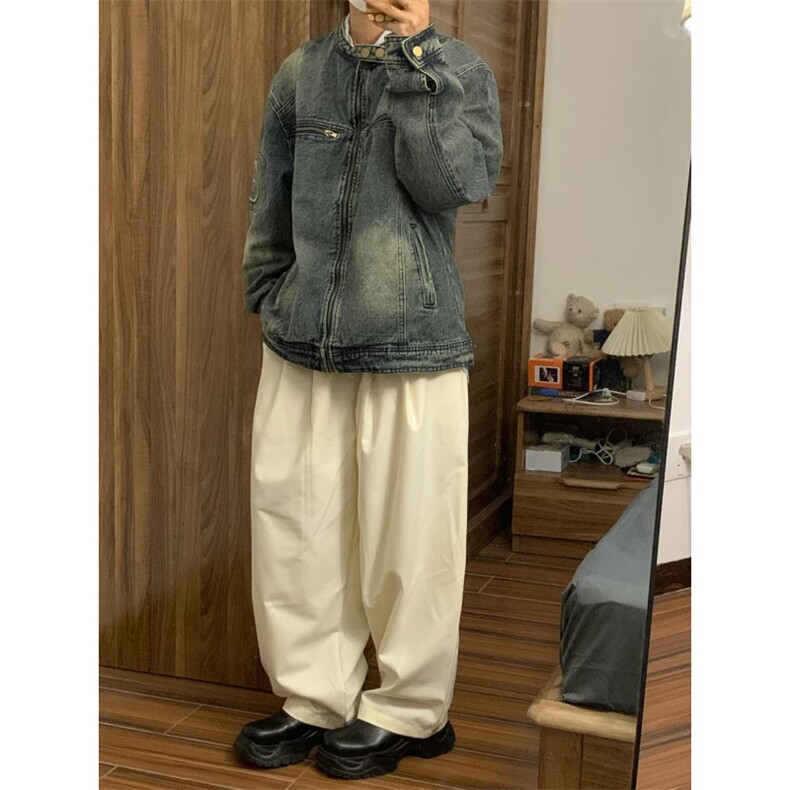 【有货】美式复古水洗做旧牛仔外套男女春秋短款夹克W353WW-特P75,男装夹克,星座1007（原301D）