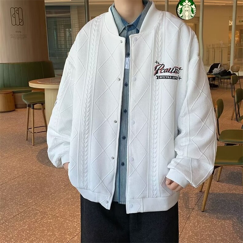 美式复古高街夹克男2023年春秋季新款潮牌宽松棒球服外套，男装夹克，星座716-4