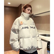 中性风冬装大领子pu软皮棉服棉衣休闲加厚外套男女G1109P128，男装棉衣，电商A339