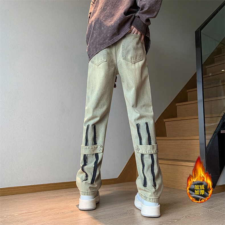 B221美式ins高街加绒加厚牛仔裤LK23028-P60控78加绒P70控98,男装牛仔裤,电商B221