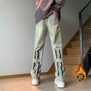B221 美式ins高街加绒加厚牛仔裤 LK23028-P60 控78 加绒P70 控98图片