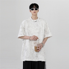 2026夏季新款脏脏款半袖小领口潮牌美式学生个性街头T809-P38，男装T恤，电商C307
