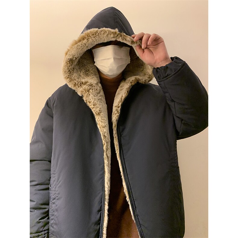 秋冬棉衣外套加绒双面穿兔毛1016-1W107P138K168夹棉P158K188,男装棉衣,星座1016-1（原电商B408-1）