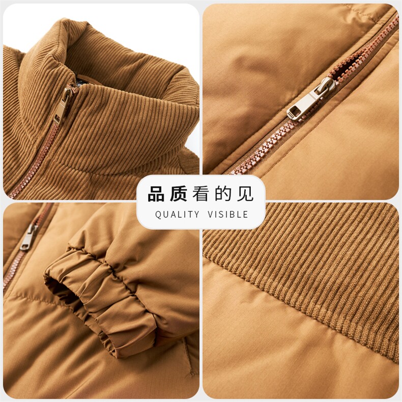冬季白鸭绒立领羽绒服商务休闲男士短款加厚保暖防寒潮服男外套,男装羽绒服,钱塘6003（原4033）