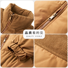 冬季白鸭绒立领羽绒服商务休闲男士短款加厚保暖防寒潮服男外套，男装羽绒服，钱塘6003（原4033）