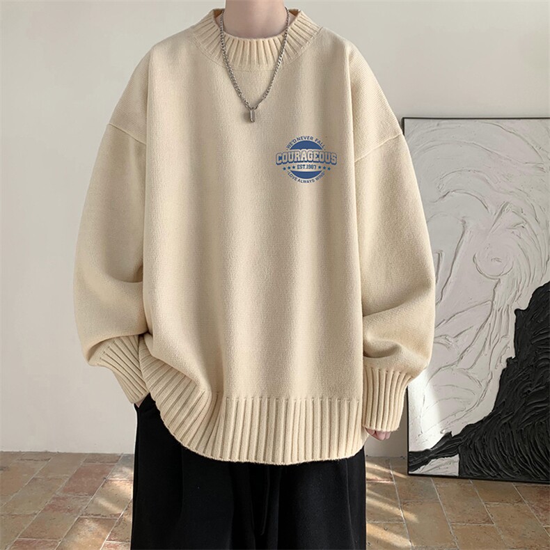 半高领毛衣男大码胖子针织衫毛线衣 M18395-P45 加绒款-P65图片