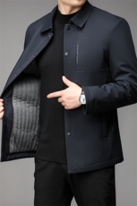 男装中年商务休闲翻领棉衣外套棉服男冬季新款加厚保暖上衣，男装棉衣，电商B212（原钱塘6029）