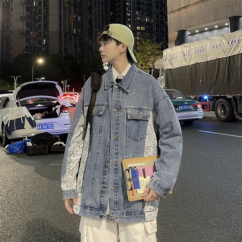 大货2024秋季情侣牛仔夹克港风男士大码宽松外套JK814-P65,男装夹克,星座1103-3