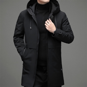 冬季新款连帽羽绒服男装保暖灰鸭绒外套中年爸爸装YLCE8528-P335图片