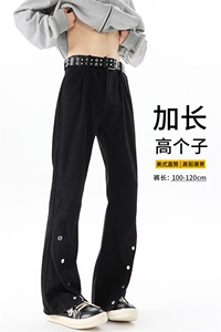 秋季高个子加长牛仔裤男微喇美式188cm115直筒阔腿休闲裤KZ026P65图片