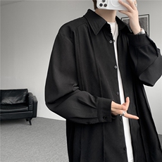 春秋夏季长袖衬衫男款宽松休闲衬衣男时尚潮牌百搭上衣，男装衬衫，电商B319