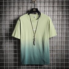 703-T185夏季日系男式渐变吊染休闲T恤半袖，男装T恤，星座703