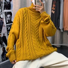 麻花毛衣男秋冬季外穿日系复古港风韩版宽松套头慵懒MY9003-P45图片