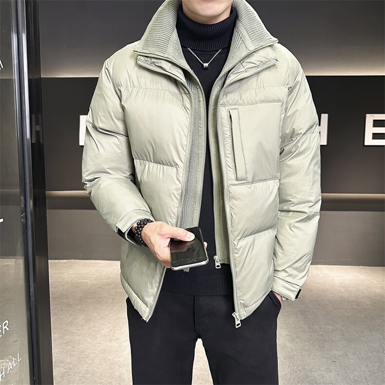 冬季新款假两件羽绒服男纯色保暖外套B321-YR813-P185,男装羽绒服,电商B321-1