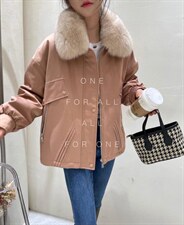 狐狸毛领派克，其它，虹朵朵