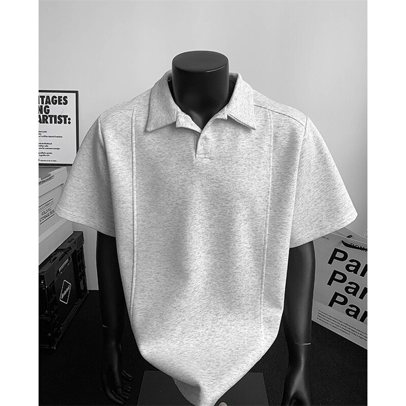 夏季宽松设计款小众POLO衫短袖T恤潮XZ808B-WH068-P48,男装T恤,星座808B