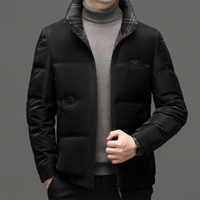 CG72802钱塘2020-2冬季厚款百搭立领中年男士商务休闲羽绒服P220,男装羽绒服,钱塘207-2