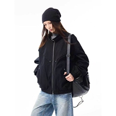 美式复古立领工装夹克外套女士春秋季新款cleanfit宽松休闲上衣潮，男装夹克，星座613