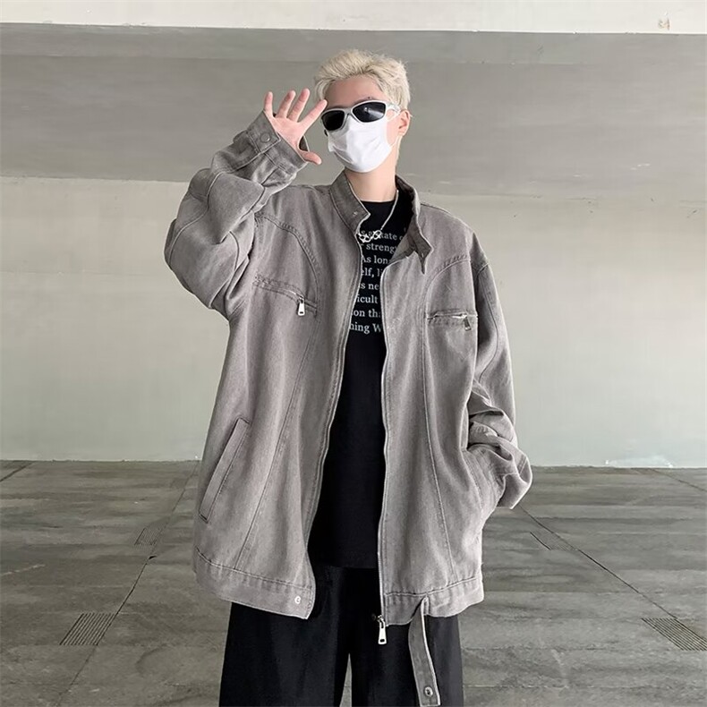 2024美式秋季牛仔夹克新款男时尚潮外套 BJ2128 P75图片