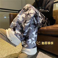 冬季新款潮流迷彩保暖加棉加厚宽松休闲棉裤B315-K909-p65控88，男装休闲裤，电商B315