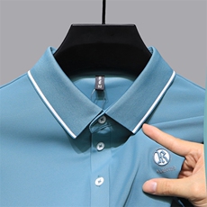 夏季纯色Polo衫商务休闲体恤半袖翻领上衣服高端新款男士短袖T恤，男装Polo衫，电商B212（原钱塘6029）