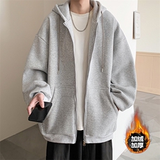 开衫连帽卫衣加绒男韩版潮流2025秋冬宽松外套23XW99501J-特批40，女装短外套，电商A042