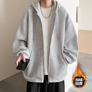 开衫连帽卫衣加绒男韩版潮流2025秋冬宽松外套23XW99501J-特批40