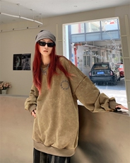 22新款秋复古美式水洗做旧宽松连帽男女中性卫衣301B-JB7892-P58，男装卫衣，星座301B