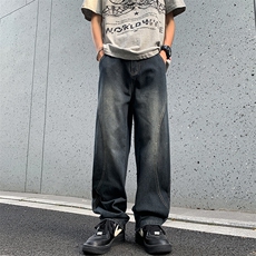 美式街头牛仔裤男直筒宽松欧美高街vibe风长裤子N905-P48，男装牛仔裤，星座308B-2