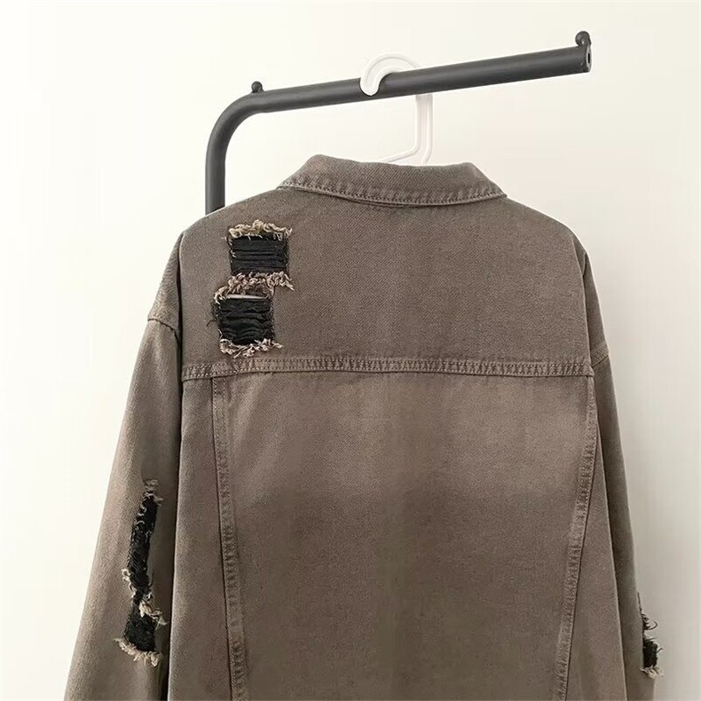 美式高街设计感水洗破洞牛仔外套男女春季做旧工装潮JK8917-P78,男装夹克,星座1109-3
