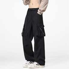 新款美式高街大口袋工装裤男春季户外宽松抽绳休闲A436-2517-P60，男装休闲裤，电商A436