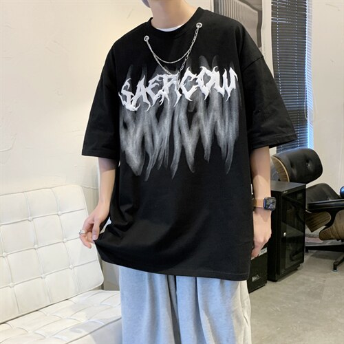 潮设计感短袖男夏季潮牌ins美式情侣休闲半袖上衣T1077-P30，男装T恤，星座512-2